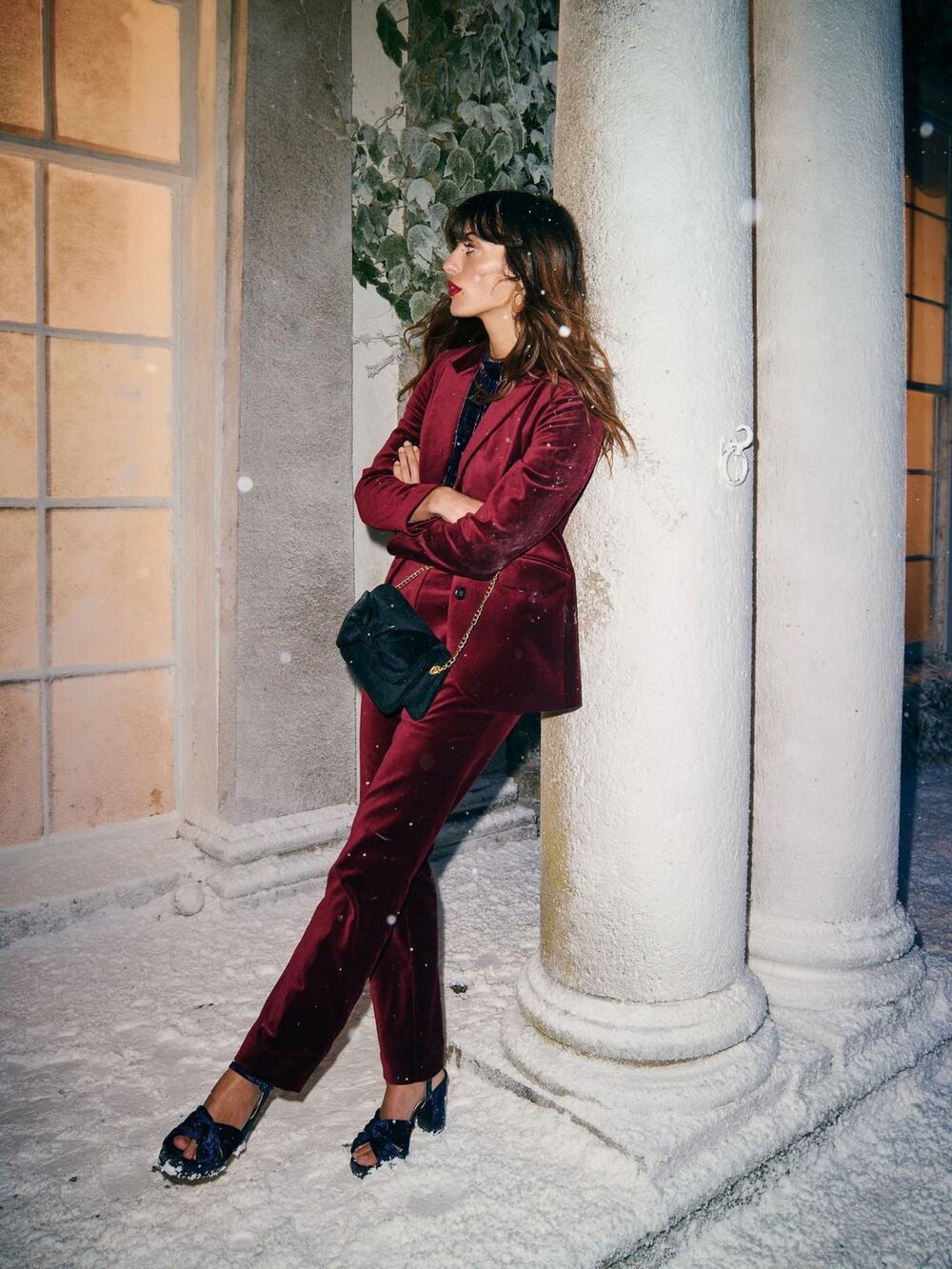 Boden Womens Red Velvet Marylebone Matching Suit Set Size 10 Holiday Preppy